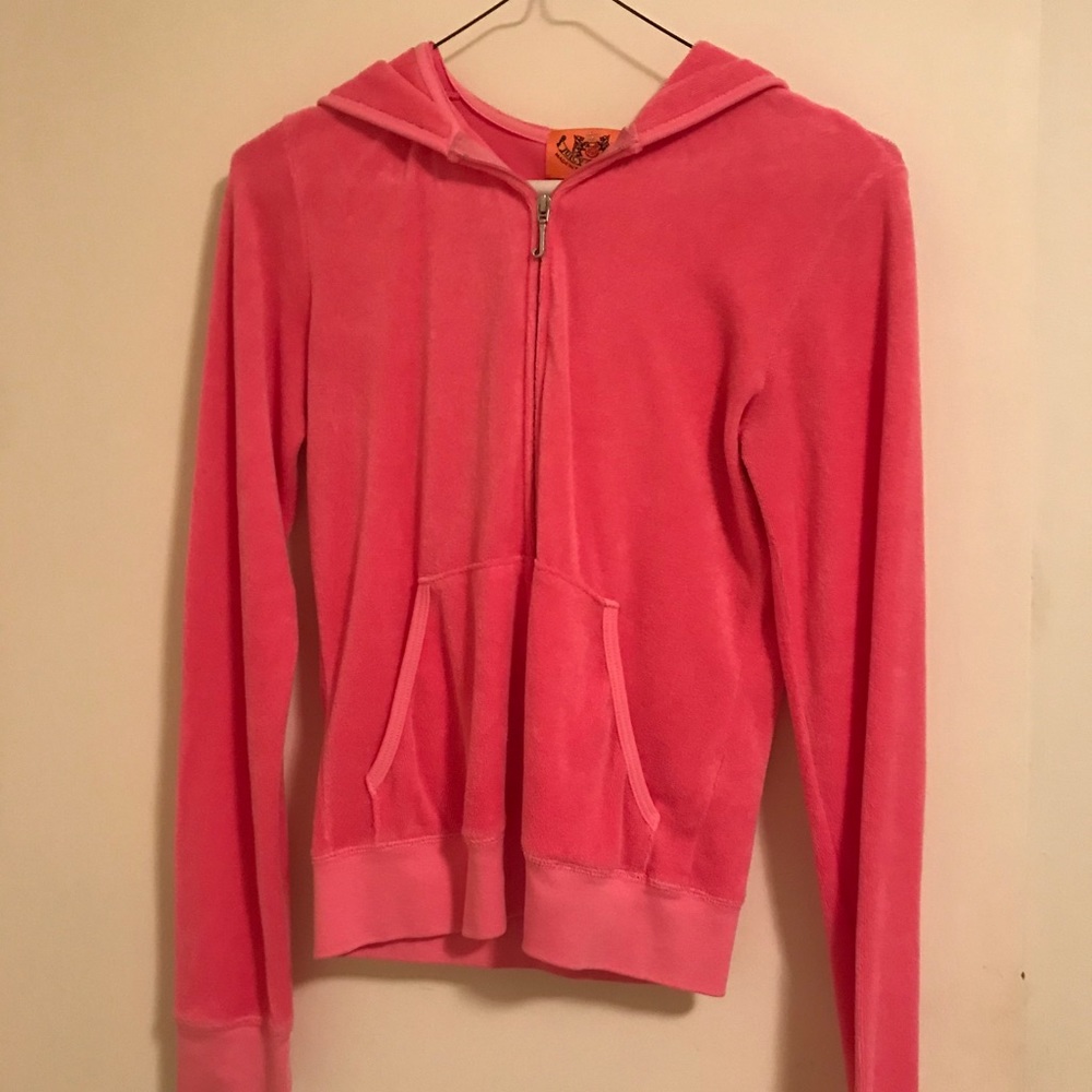 VINTAGE Juicy Couture Terry Zip Up, Pink, Small